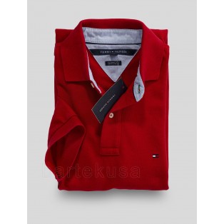 TOMMY HILFIGER CZERWONA MESKA KOSZULKA POLO